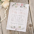 50Pcs White Laser Cut Invitations Fence Wedding Invitations Pocket by AdasBridal