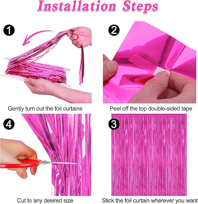 2 Pack Hot Pink Party Decorations, 3.28 FT x 7.05 FT Hot Pink Backdrop - Image 3