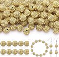 160pcs 10mm Rhinestone Beads for Jewelry Making, Light Yellow Shiny Round Disco by TINKRSTUFF