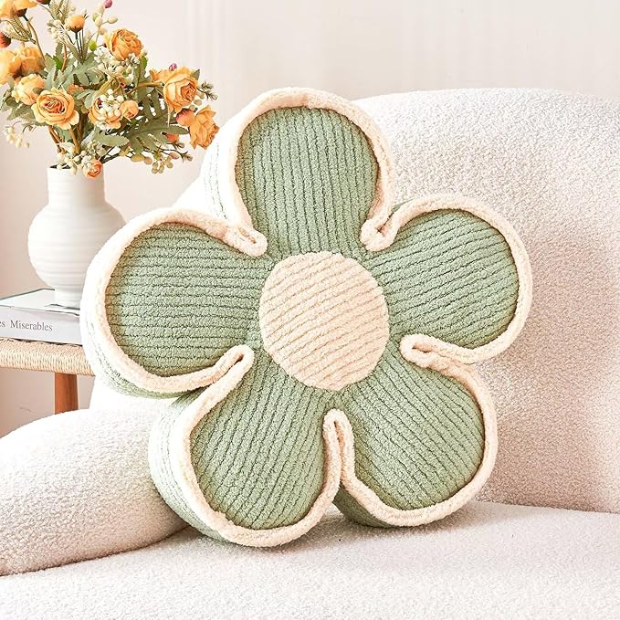 Flower Pillow, Soft Shaped Floor Cushion, Decorative Throw Pillow, Cute Seating by Kcvvcr