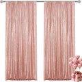 Rose Gold Sequin Backdrop Curtain 2 Pieces 2FTx8FT Glitter Photography Backdrop by Unknown
