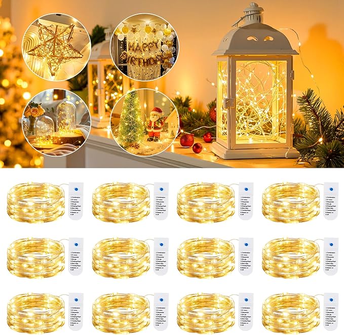 Minetom 12 Pack Fairy Lights Battery Operated String Lights, 8 Modes & Timer - Image 8