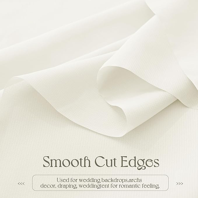 VACVELT Wedding Arch Draping Fabric, Ivory Chiffon, 1 Panel Sheer Drapes - Image 6