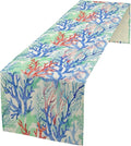 Summer Shell Starfish Table Runner, Seasonal Spring Summer Tropical Ocean Beach by ICMOLYYENLO