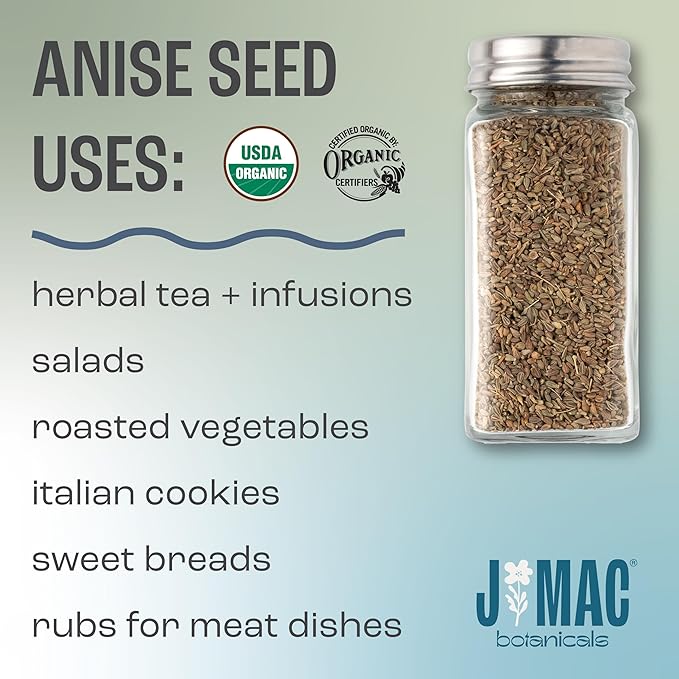 J Mac Botanicals Organic Anise Seeds Certified USDA Organic. Whole aniseed - Image 3