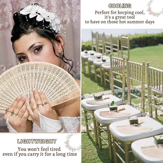 30Pcs Custom Wedding Fans for Guests - Image 6
