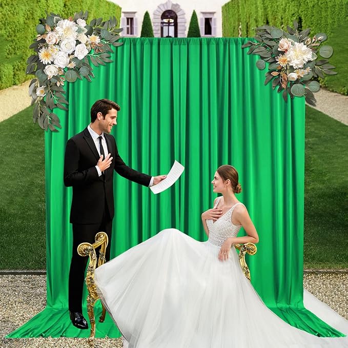 10ft x 10ft Green Backdrop Curtains - Image 5