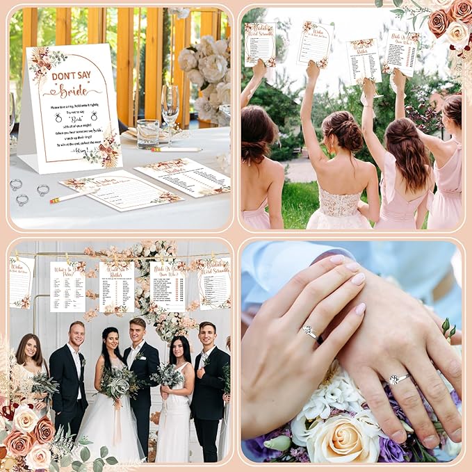 Estune 331 Pcs Bridal Shower Games Supplies, 5 Sets 250 Pcs Wedding Cards 1 Put - Image 7