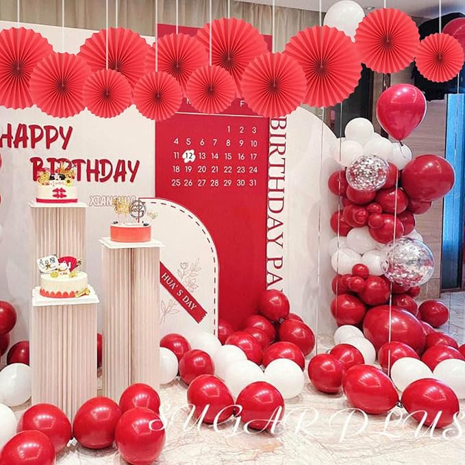 HQZ Red Party Hanging Fans DIY Set - Image 7