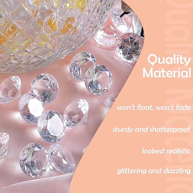 280Pcs Fake Diamonds for Wedding Centerpieces, 0.78in Rhinestone - Image 3