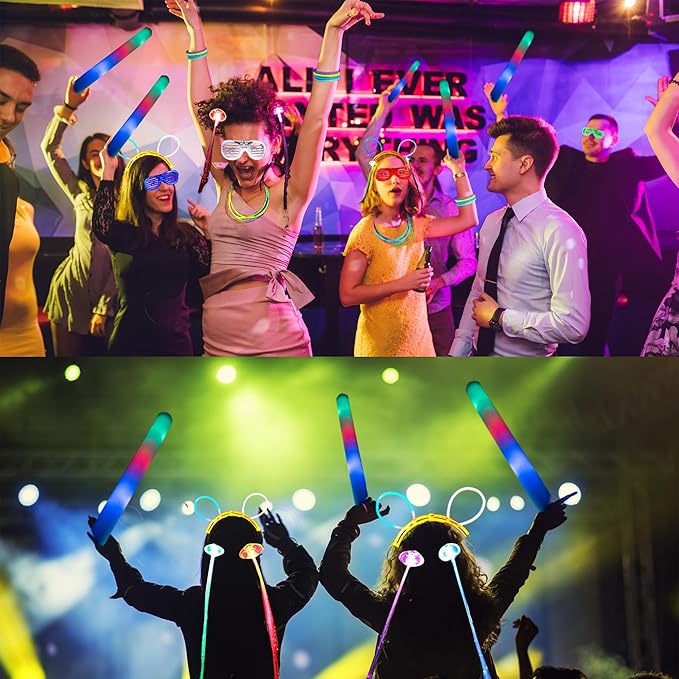 272 PCs Glow Party Supplies, 24 Foam Glow Sticks, 24 LED Glasses and 200 Glow - Image 8