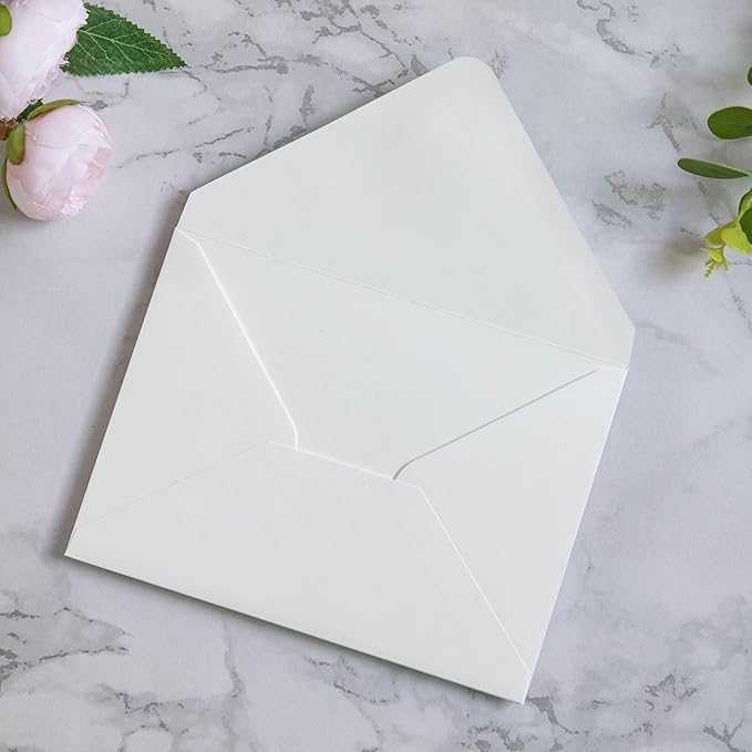 PONATIA 50 PCS A7 Envelopes, 5.25 x 7.48'' Matte Ivory Envelope, Perfect 5x7 - Image 6