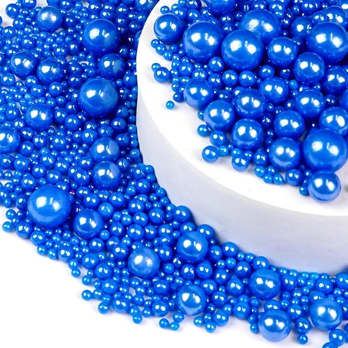 Deep Blue Pearl Sugar Sprinkles, Edible Candy Pearls, 150g/5.29oz, Baking Cake - Image 8