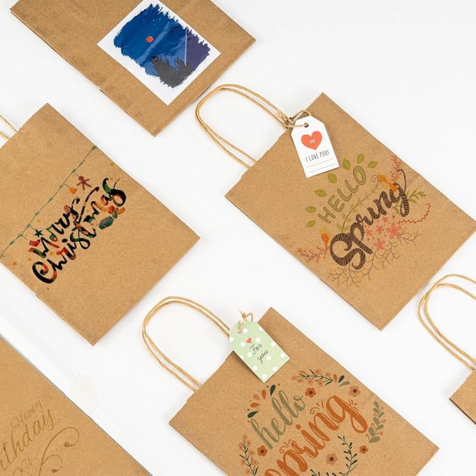 50 Pack Small Brown Paper Gift Bags - Image 9