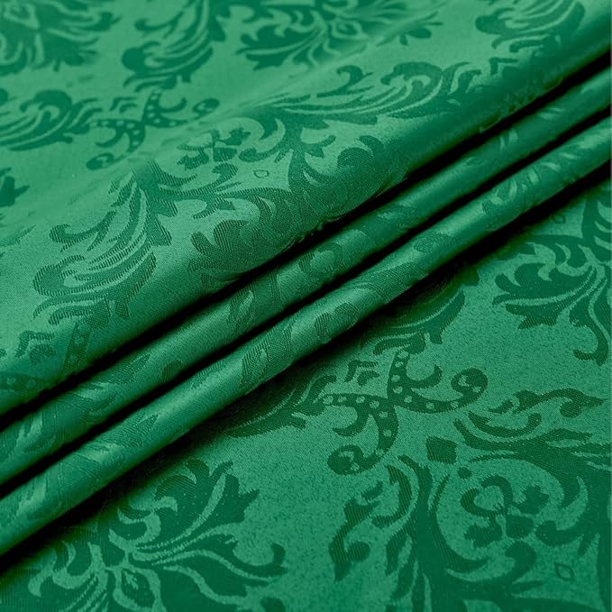 Christmas Green Square Jacquard Tablecloth, Damask Table Cloth, Spill Proof - Image 8