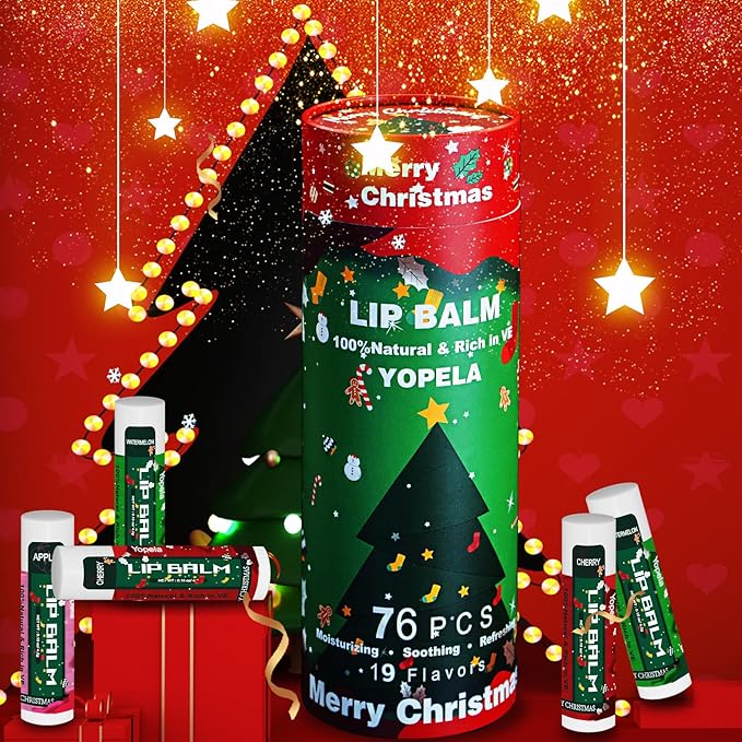 Yopela 76 Pack Christmas Natural Lip Balm Bulk - Image 3
