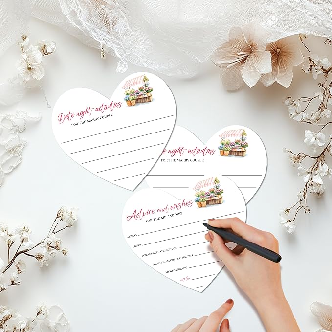 Floral Advice And Wishes For The Mr And Mrs, Wedding Advice Cards For Bridal - Image 3