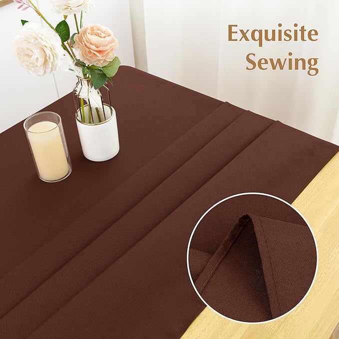 2 Pack Square Table Cloth 70X70 Inch Chocolate Washable Fabric Tablecloth - Image 3
