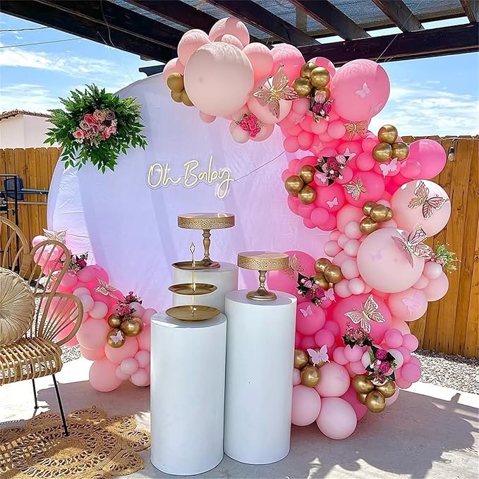 Pink and White Balloons, Baby Pink Latex Balloon - Image 6