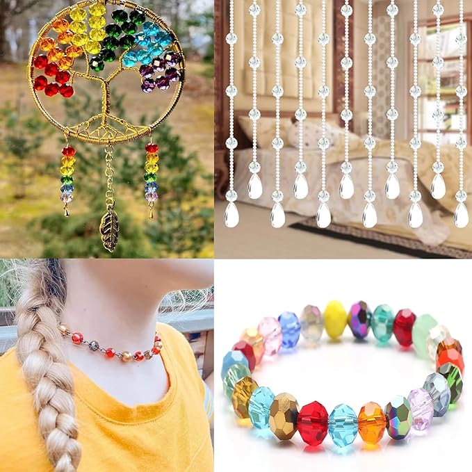 200PCS 6MM Crystal Glass Beads for Jewelry Making Mix Color Rondelle Facted - Image 6