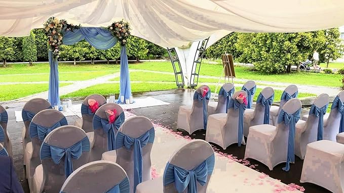 100 PCS Satin Chair Sashes Decorative Bow Chair Sashes Ties Back Ribbon Bows - Image 9