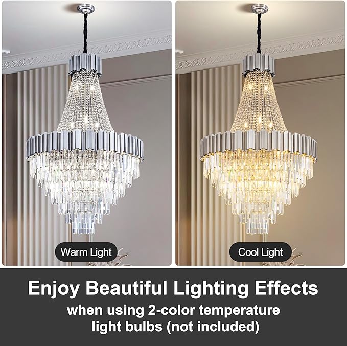54" Luxury Long Crystal Chandelier - Image 4