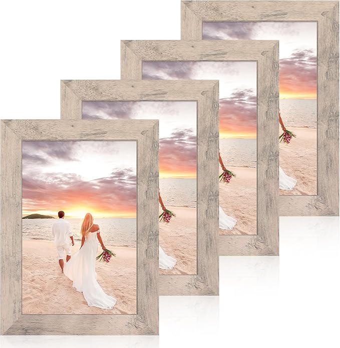 6x9 Picture Frame Set of 4, Smoke Gray Frame by iRahmen
