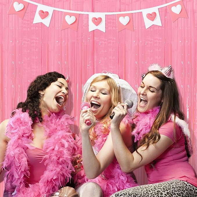 10 Pack Pastel Pink Streamers Party Decorations Party Backdrop Foil Fringe - Image 7