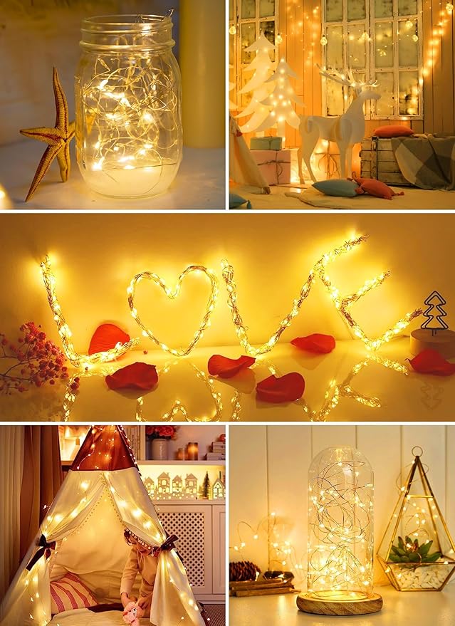 Minetom 6 Pack Fairy Lights Battery Operated String Lights - 7ft 20 LED - Image 4