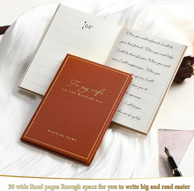 2 Pcs Wedding Vow Books His and Her to Husband Wife Wedding Must Have Registry - Image 4