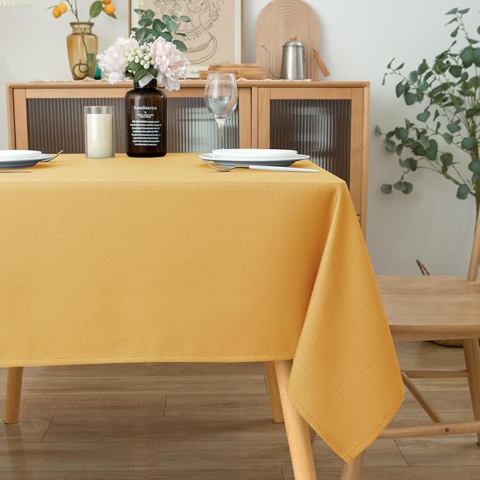 Biscaynebay Fall Tablecloth Textured Fabric Square Tablecloths 54x54'' - Image 8
