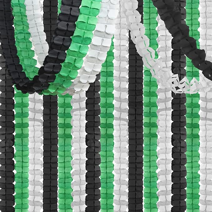 Black Green-Silver Party-Decorations Streamers Garland by OURUOLA