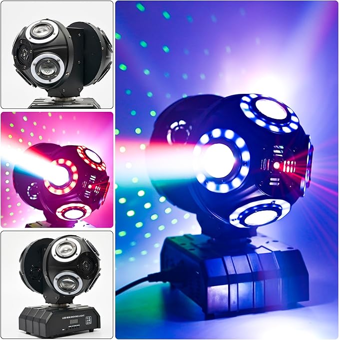 LED Moving Head DJ Light Rotating Beam Stage Lights Pin Spotlight Event Sound - Image 4