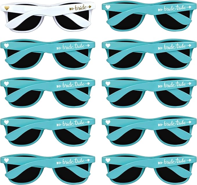 LADY&HOME 10 Pack Bachelorette Party Sunglasses, Bridesmaid and Bride Tribe by LADYHOME