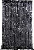 Black Sequin Backdrop Curtains 4ftx8ft Halloween Glitter Backdrop Drapes Big by Fanqisi