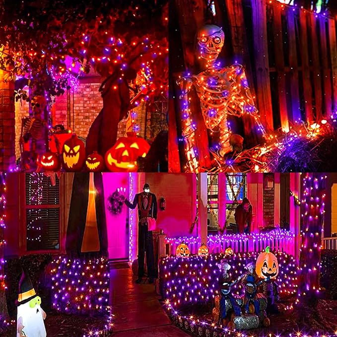 LAMPHOME 33ft Halloween Decorative Mini Lights, 100 LED Transparent Wire Fairy - Image 5