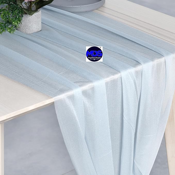 MDS 25 Pack 10ft Chiffon Table Runner 29 x 120 Inches Sheer Wedding Runner - Image 4