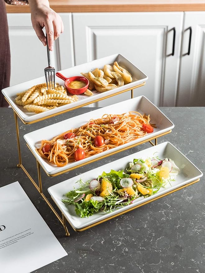 YHOSSEUN 3 Tier Serving Tray for Party, Tiered Serving Platters and Trays - Image 5