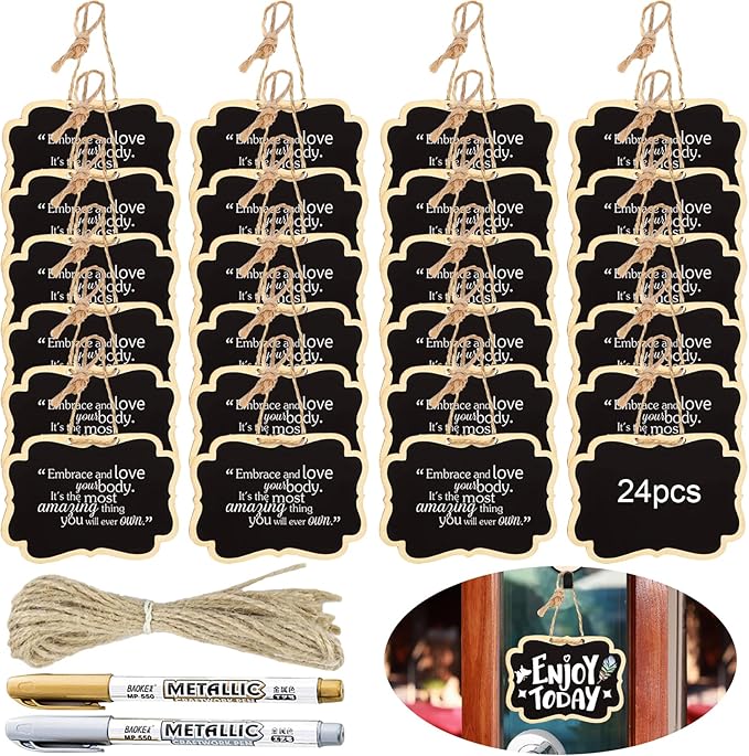 24PCS Reusable Chalkboard Tags by ULENDIS