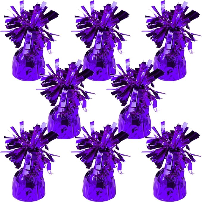 8 Pcs Purple Metallic Balloon Weights Holder Anchors Balloon Holder Weights by ZCYSRLQIN