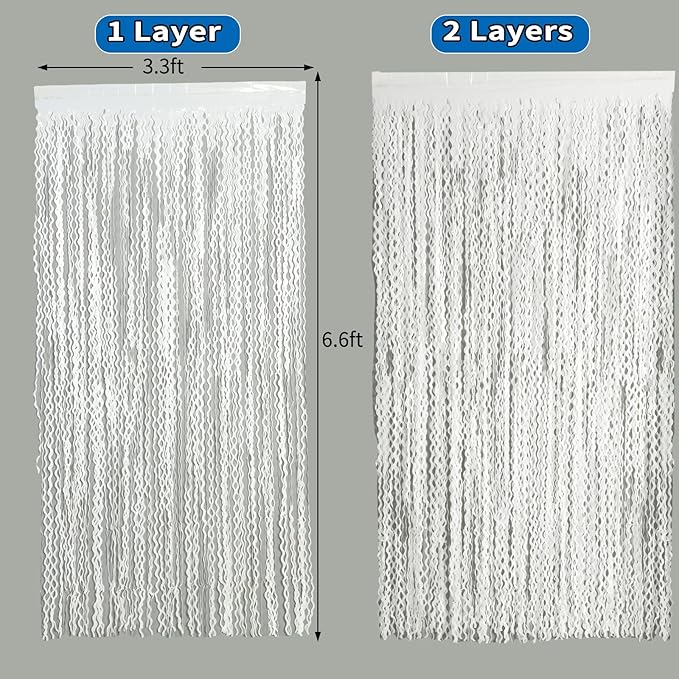4 Pack White Door Streamers Foil Backdrop - Image 6