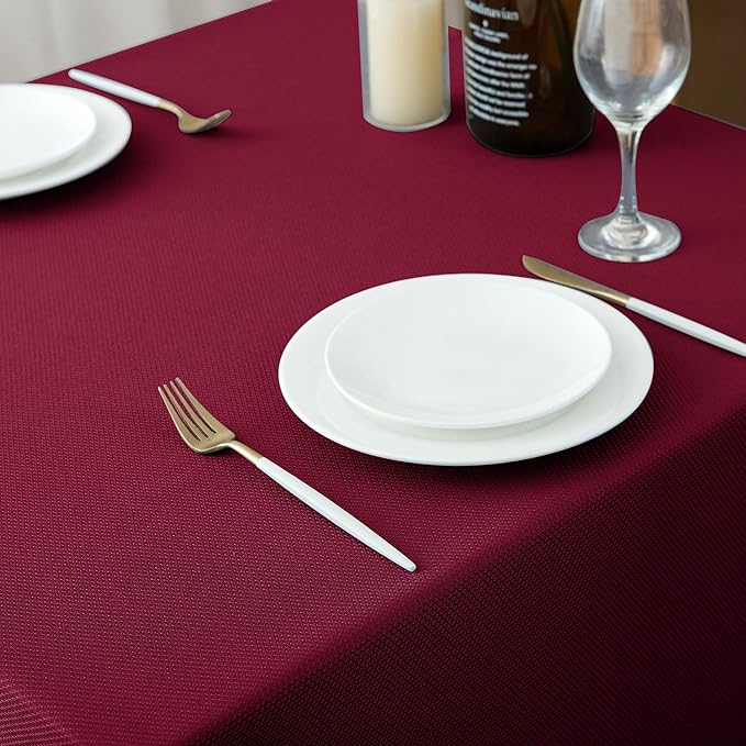 Biscaynebay Textured Fabric Christmas Tablecloths 60x108 Inches Rectangular - Image 7
