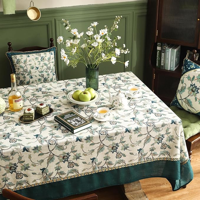 patdrea Designer Green Linen Table Cloth - Image 5