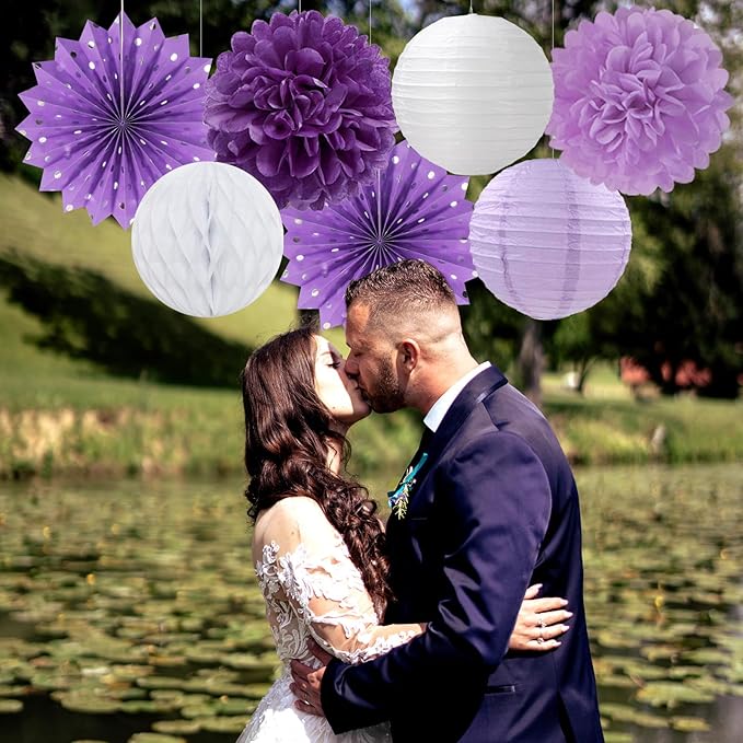 Purple-White Lavender Party Decorations Streamers - Image 7