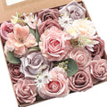 Floroom Dusty Rose Artificial Flowers Fake Roses Peonies and Greenery Combo Box by Floroom