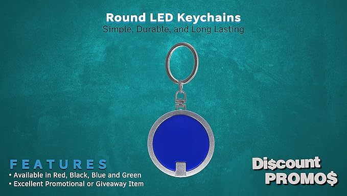 DISCOUNT PROMOS 10 Round LED Keychains - Image 2