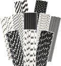 qiqee Black Paper Straws 150pcs Disposable Straws Bulk by Qiqee