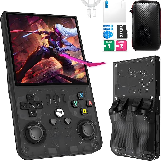 R36MAX Handheld Game Console, 40000+ Games Retro Gaming Console, 256GB TF Card by OROMVO
