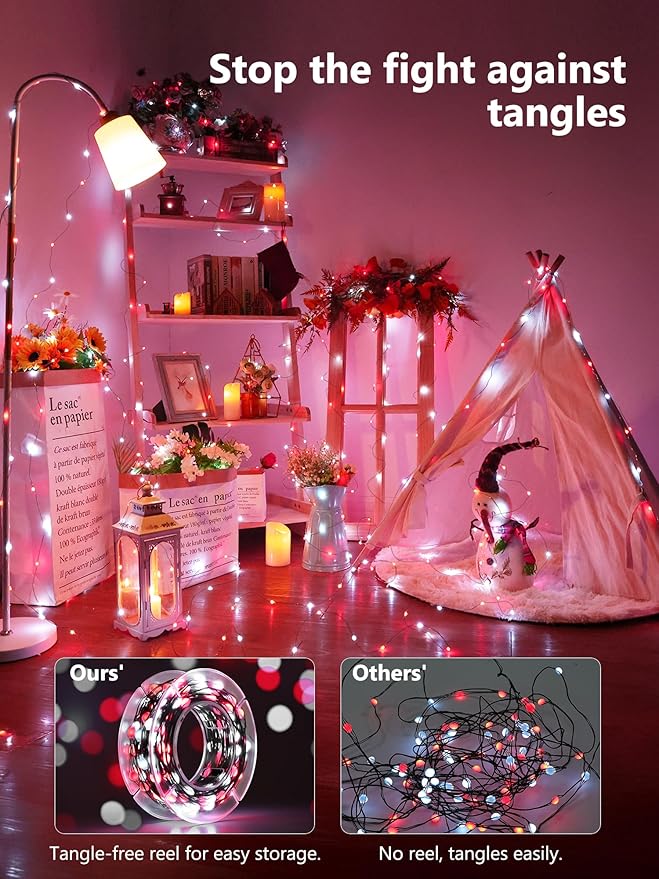 BrizLabs Smart Christmas Fairy Lights, 33ft 100 LED Color Changing Christmas - Image 5
