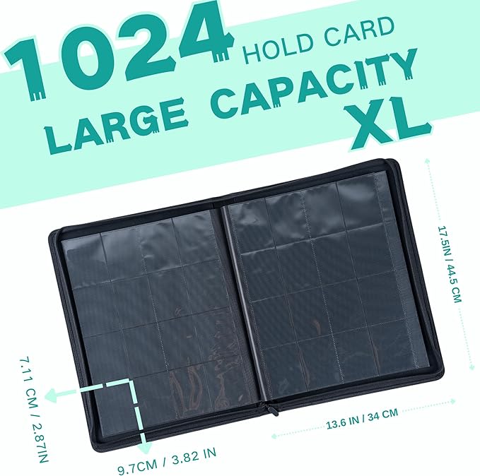 1000+ Pockets Trading Card Binder, 16-Pocket Card Ablum Compatible - Image 3
